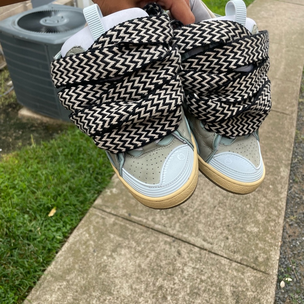 Lanvin curb sneakers pale blue